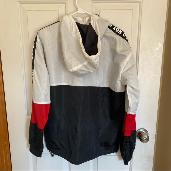 NWT Zaful Men’s Red/White/Black Hooded Swe… - Picture 2 of 5